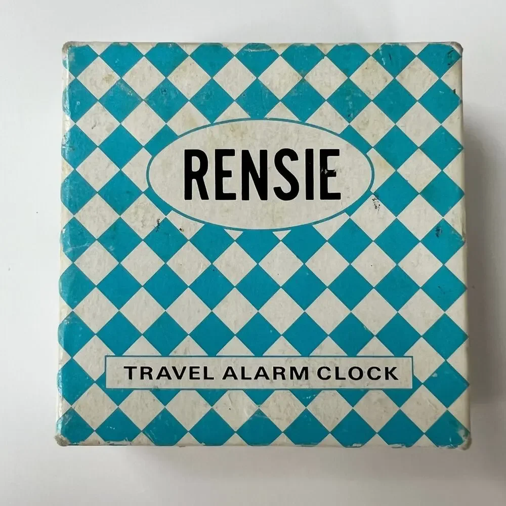 Vintage 1950s‎ Rensie Red Travel Alarm Clock Japan Brass Folding Case Working
